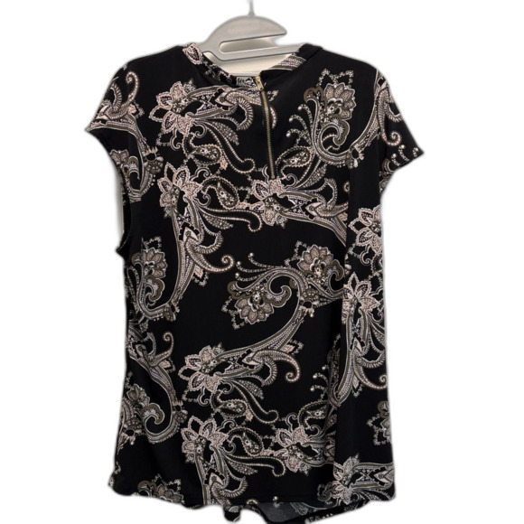 Liz Claiborne Cap Sleeve Tunic Size XXL Black & White EUC - Picture 5 of 8